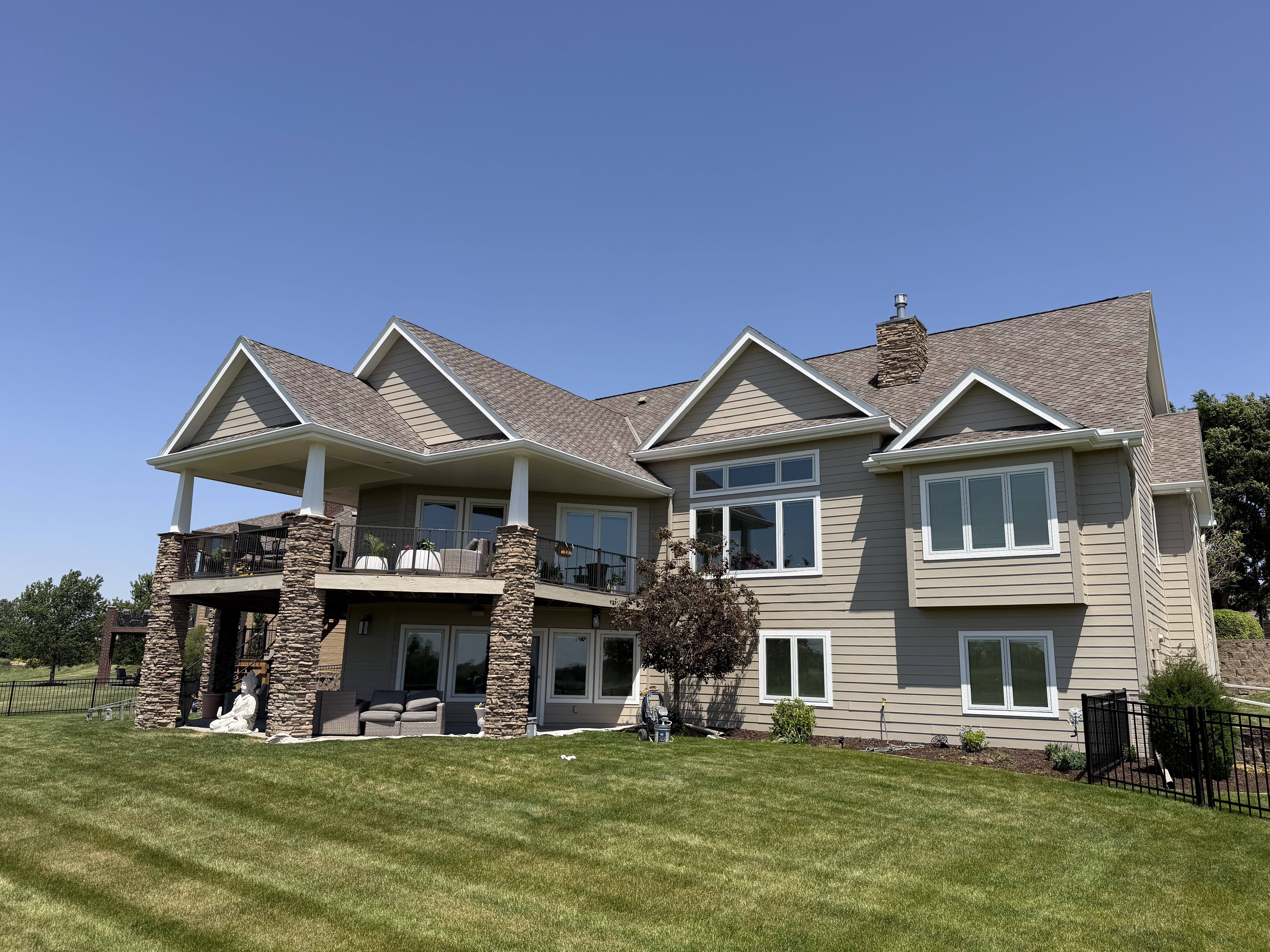 Elevated rear deck and covered patio repaint